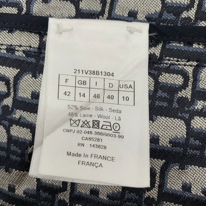 Dior Navy Blue Silk Long Sleeve Jacket