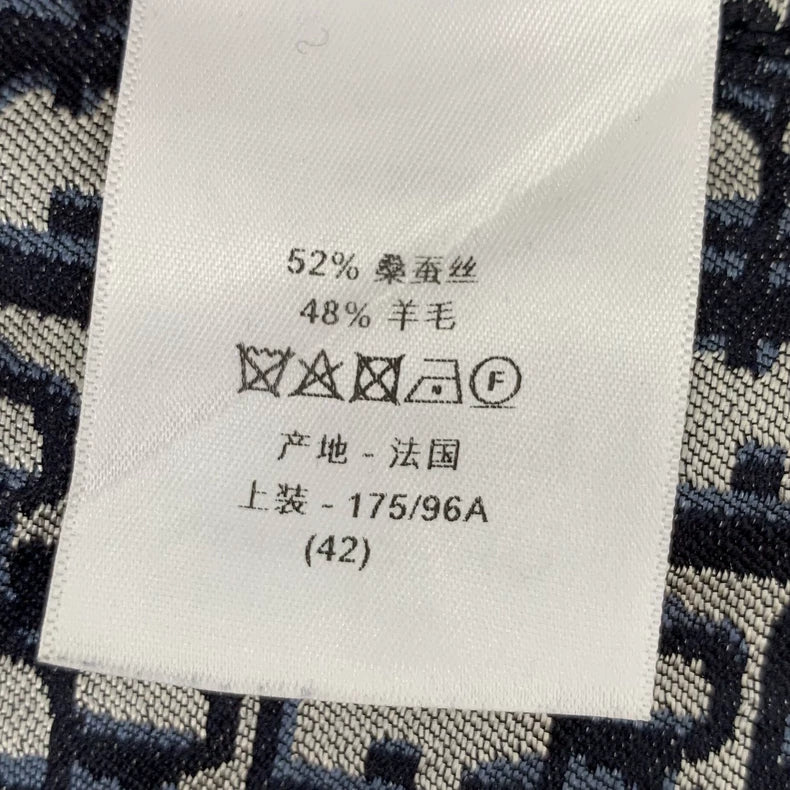 Dior Navy Blue Silk Long Sleeve Jacket