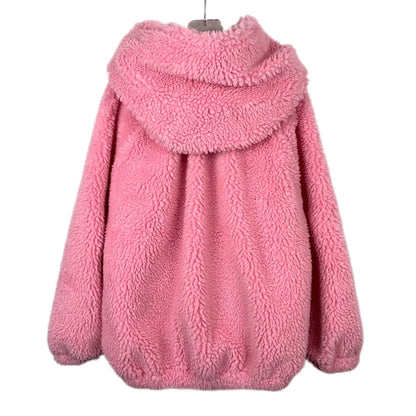 Pink Fur Hooded Jacket