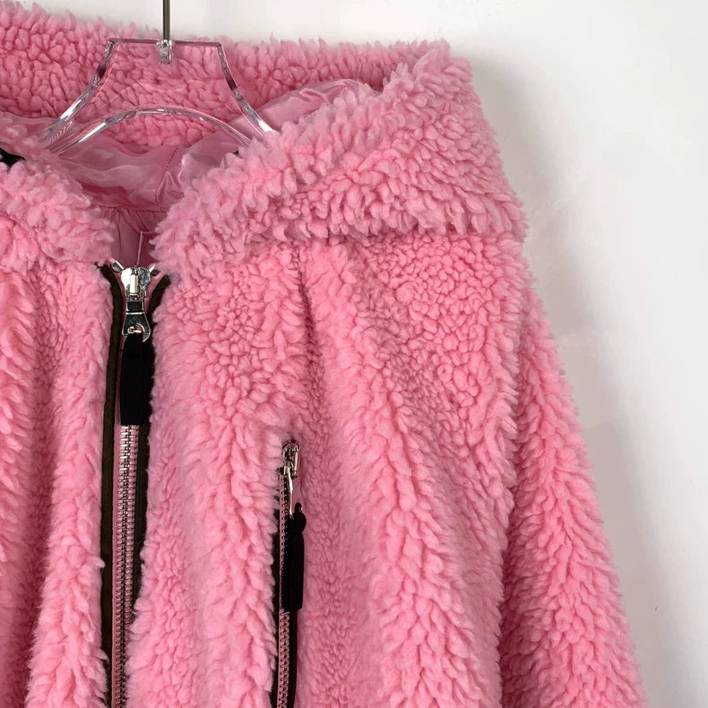 Pink Fur Hooded Jacket