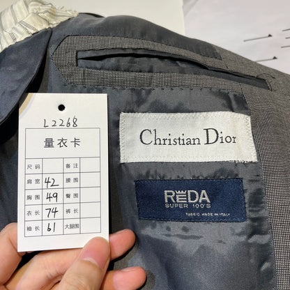 Vintage Dior Gray Wool Suit Jacket