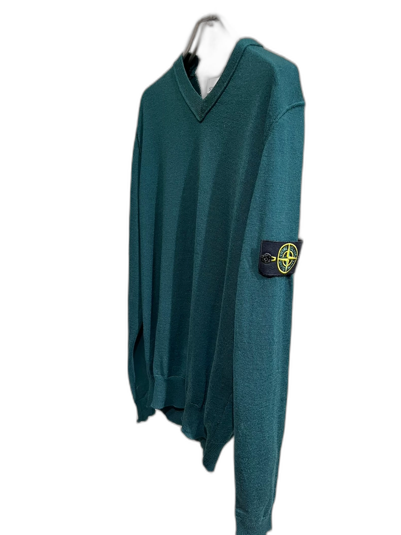 Green V-neck Sweater from Stone Island