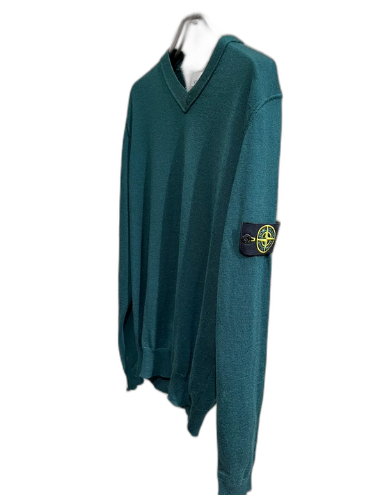 Green V-neck Sweater from Stone Island
