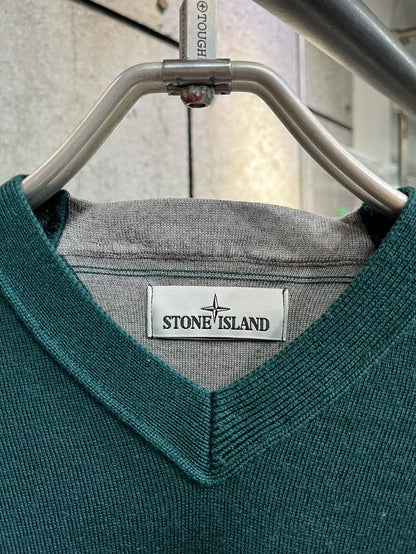 Green V-neck Sweater from Stone Island