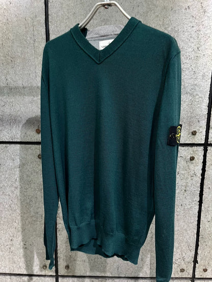 Green V-neck Sweater from Stone Island