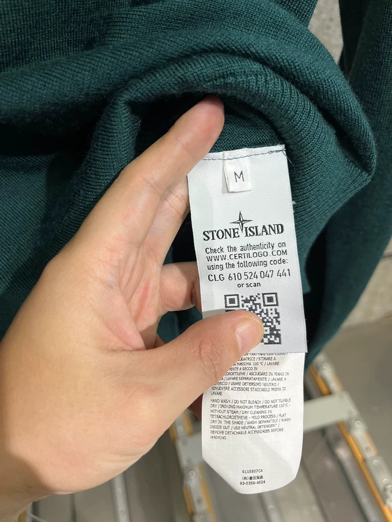 Green V-neck Sweater from Stone Island