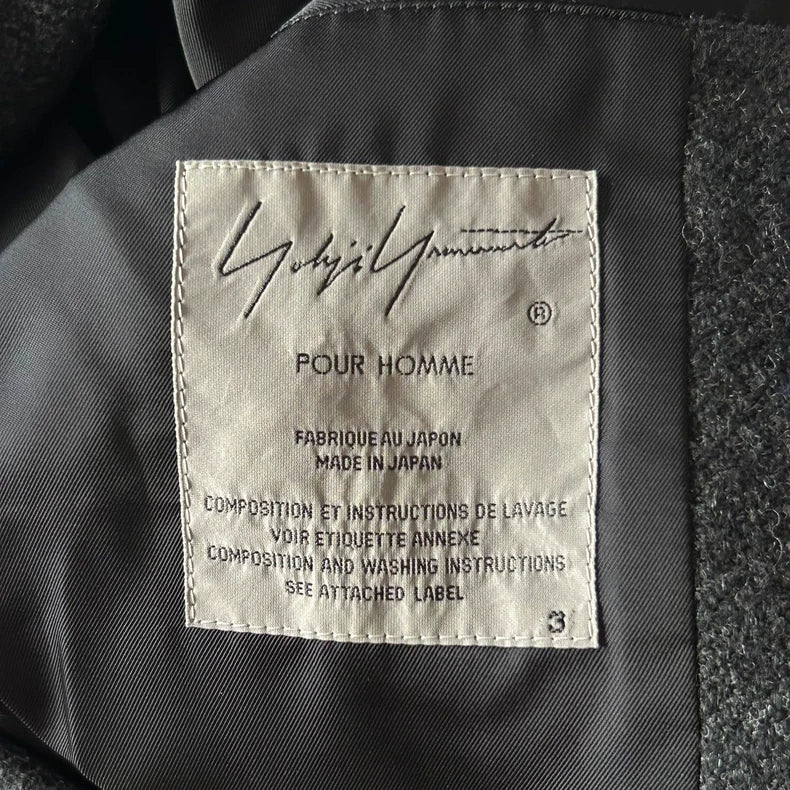Yohji Yamamoto Gray Wool Blend Jacket
