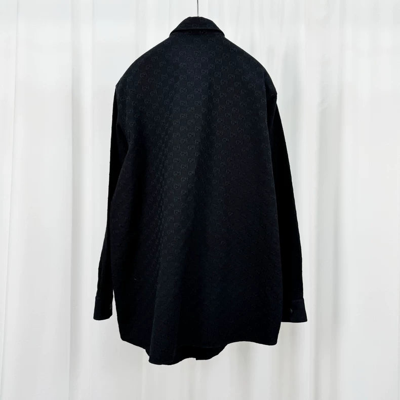 Gucci Monogram Denim Shirt Jacket-yf