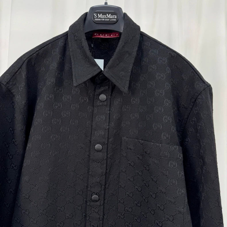 Gucci Monogram Denim Shirt Jacket-yf