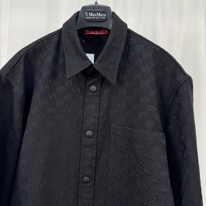 Gucci Monogram Denim Shirt Jacket-yf