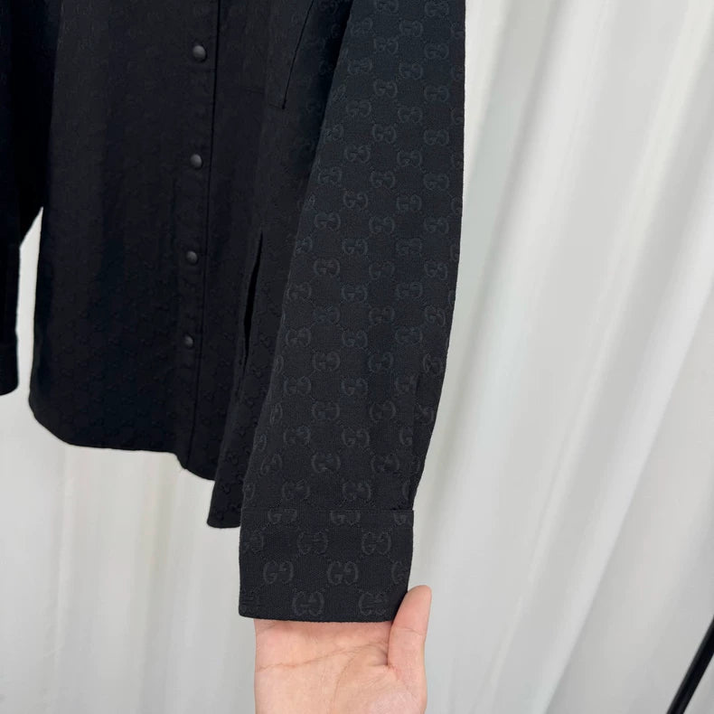 Gucci Monogram Denim Shirt Jacket-yf