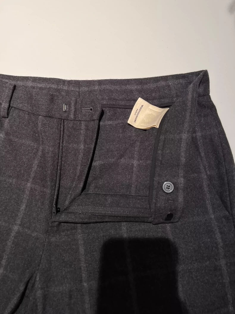 Plaid Two-Piece Trousers in Black