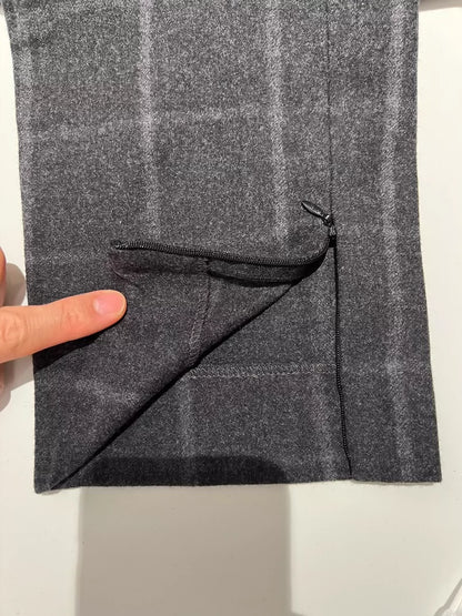 Plaid Two-Piece Trousers in Black