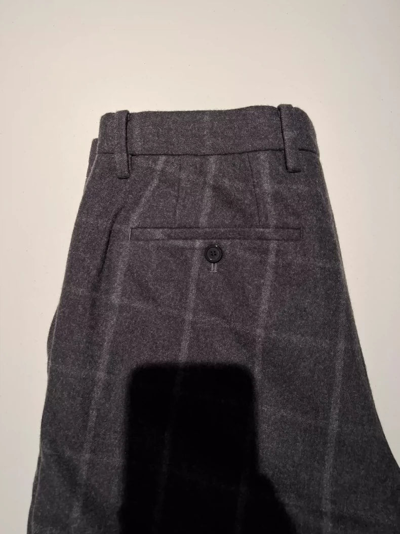 Plaid Two-Piece Trousers in Black