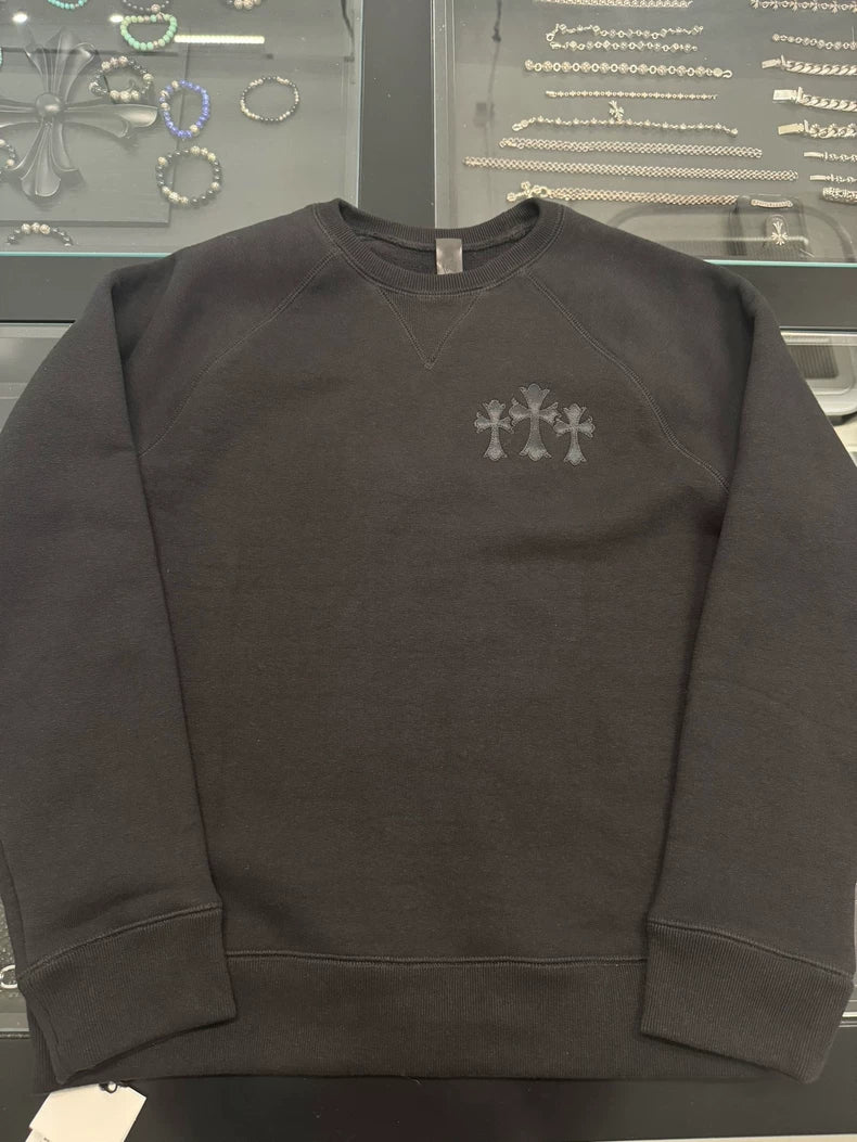 Chrome Hearts Black Embroidered CH Sweatshirt-yf