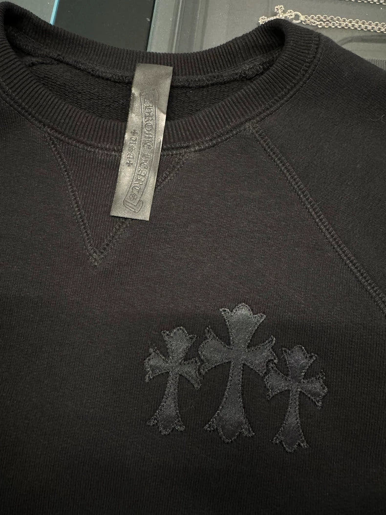 Chrome Hearts Black Embroidered CH Sweatshirt-yf