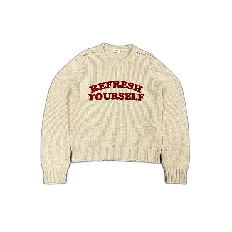 Celine Embroidered Wool Knit Sweater