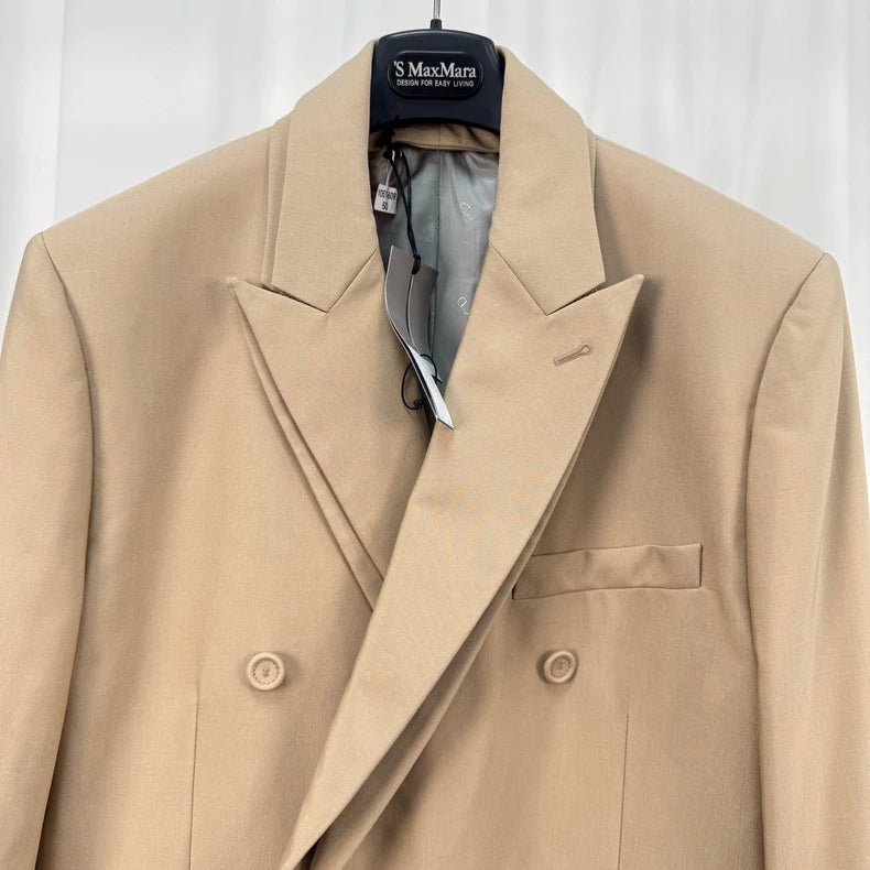 Dior Beige Wool Peak Lapel Blazer-yf