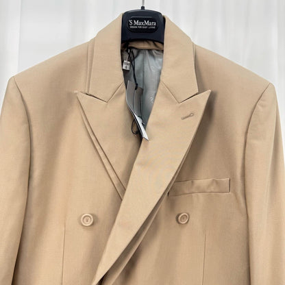 Dior Beige Wool Peak Lapel Blazer-yf