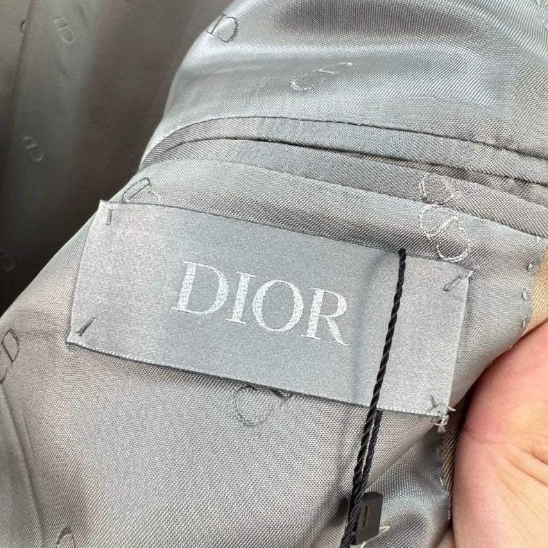 Dior Beige Wool Peak Lapel Blazer-yf