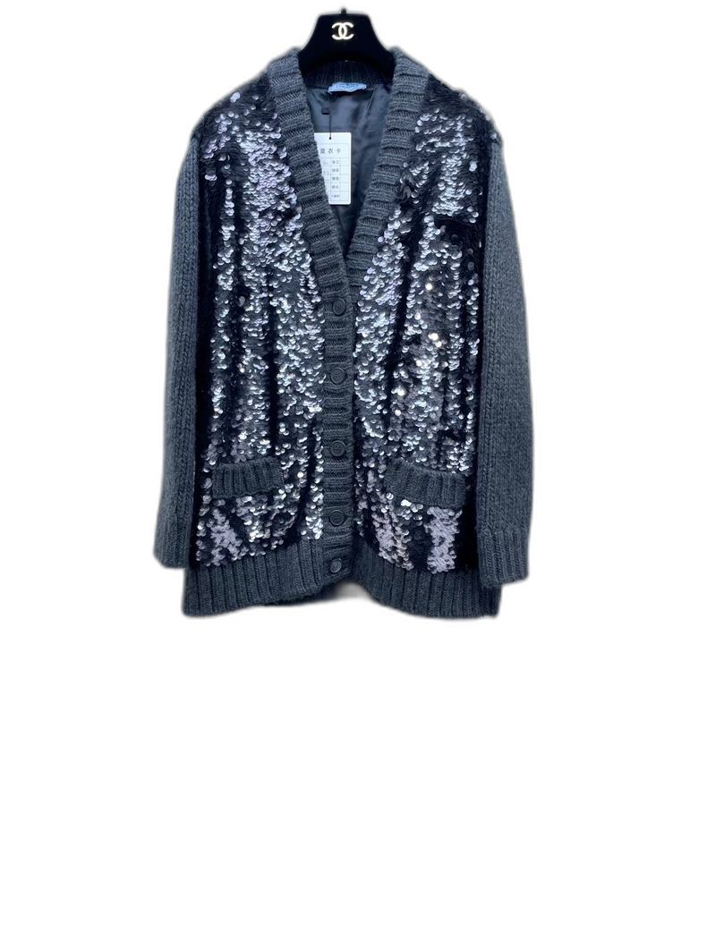 Prada Sequin Knitted Cardigan for Spring Summer