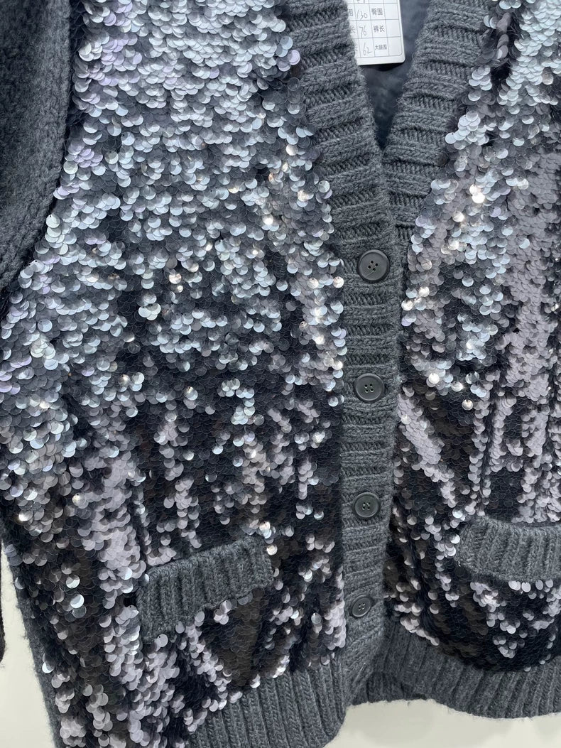 Prada Sequin Knitted Cardigan for Spring Summer