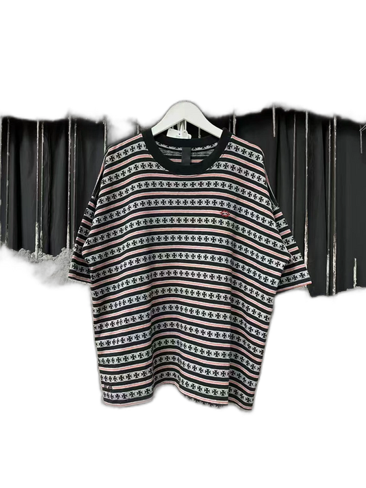Chrome Hearts Black Striped T-Shirt
