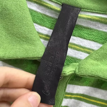 Chrome Hearts Striped Long Sleeve Polo Shirt