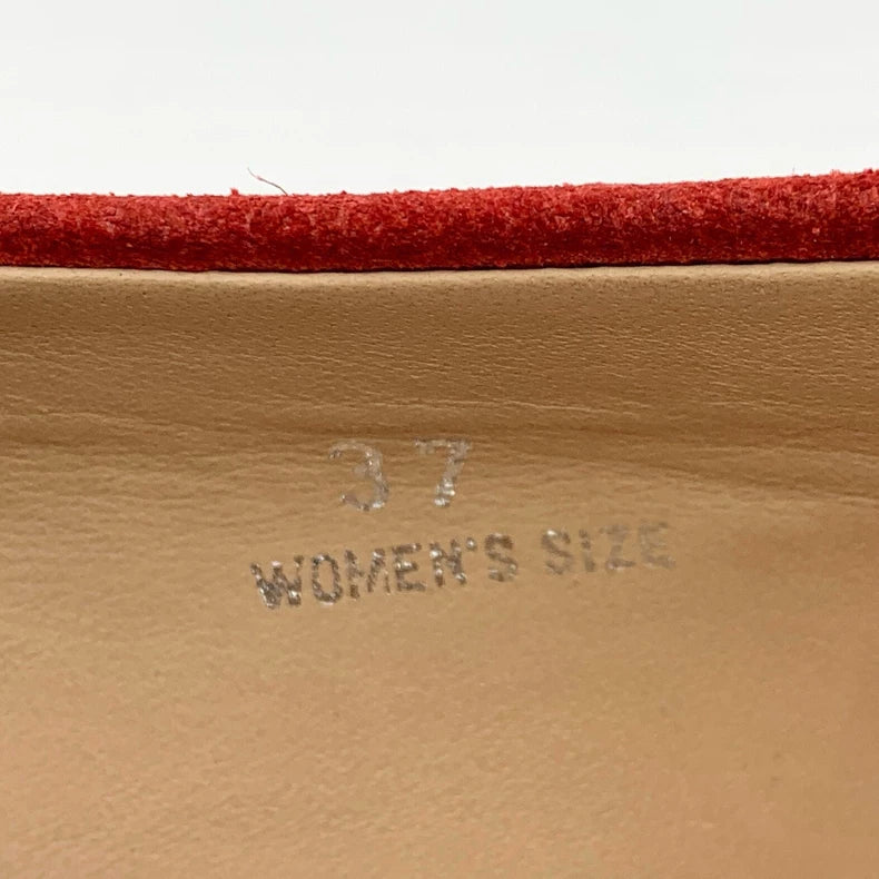 Red Suede Fringed Loafers by Tod's