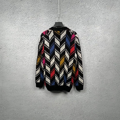 Saint Laurent Geometric Pattern Knit Cardigan