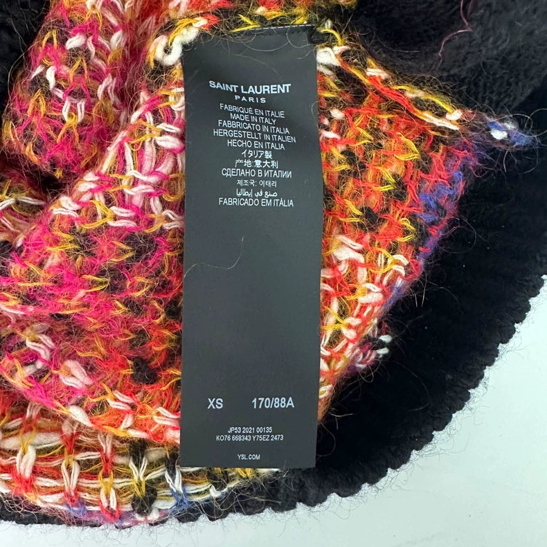 Saint Laurent Geometric Pattern Knit Cardigan