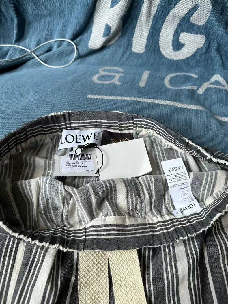 Loewe Striped Fringe Shorts Size M