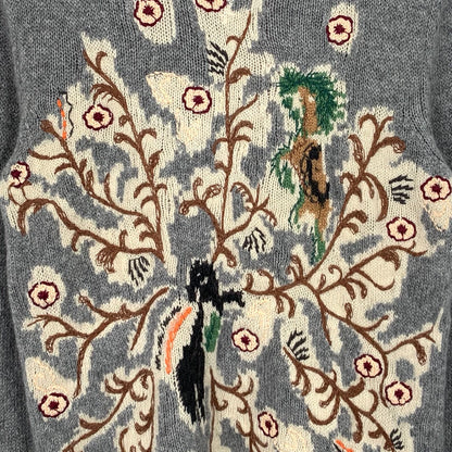 Christian Dior Grey Embroidered Knit Sweater