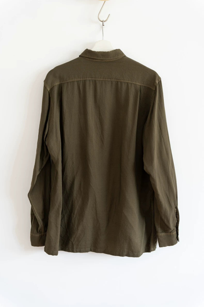 Olive Green Wool Shirt by Yohji Yamamoto