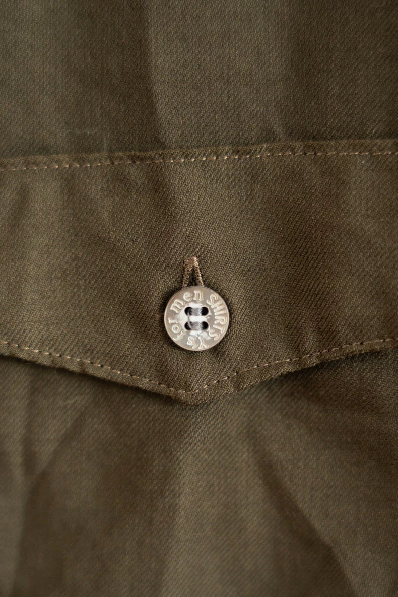 Olive Green Wool Shirt by Yohji Yamamoto