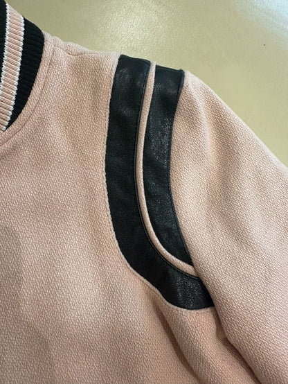Saint Laurent Pink Black Baseball Jacket