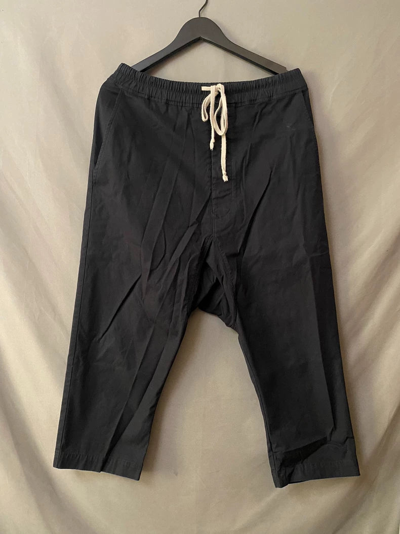 Rick Owens Cropped Black Casual Pants-yf