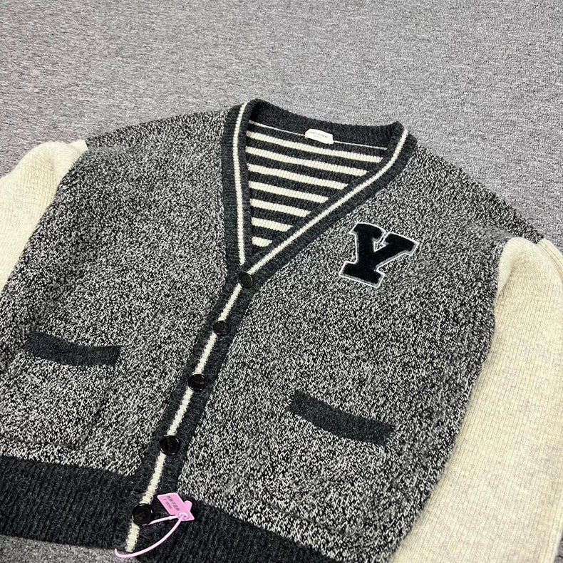 Saint Laurent Striped Knit Cardigan Jacket