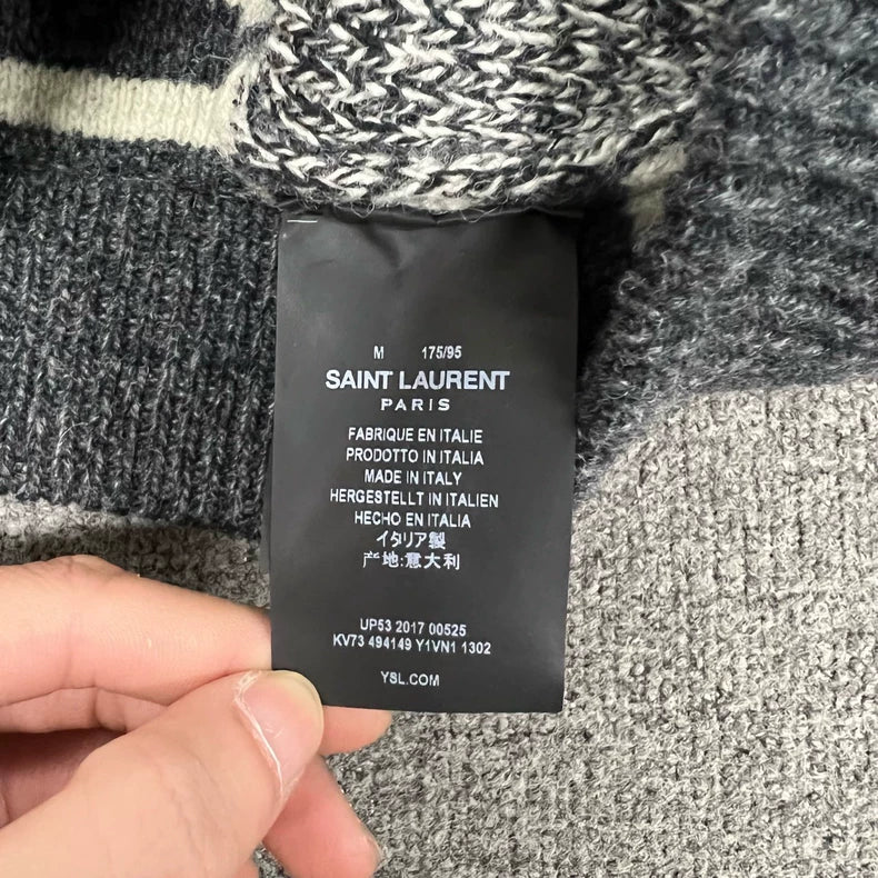 Saint Laurent Striped Knit Cardigan Jacket