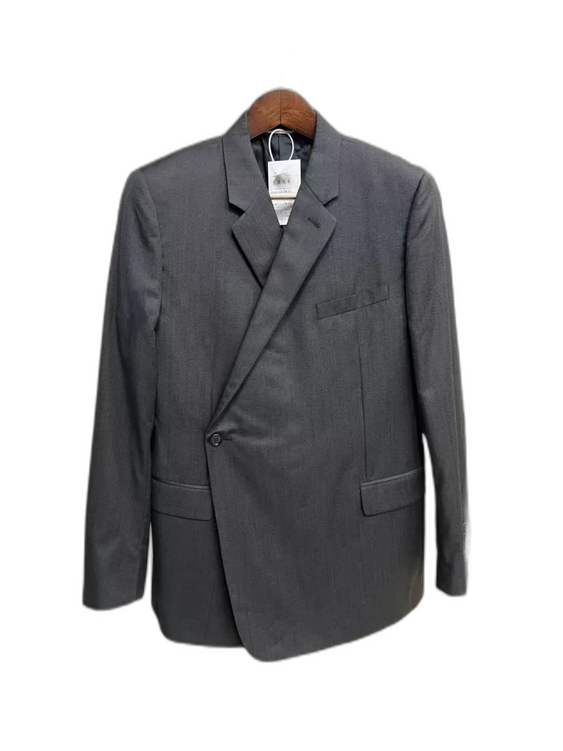 Dior Grey Double-Breasted Wool Blazer