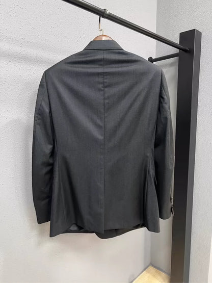 Dior Grey Double-Breasted Wool Blazer