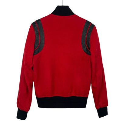 Saint Laurent Red Black Baseball Jacket