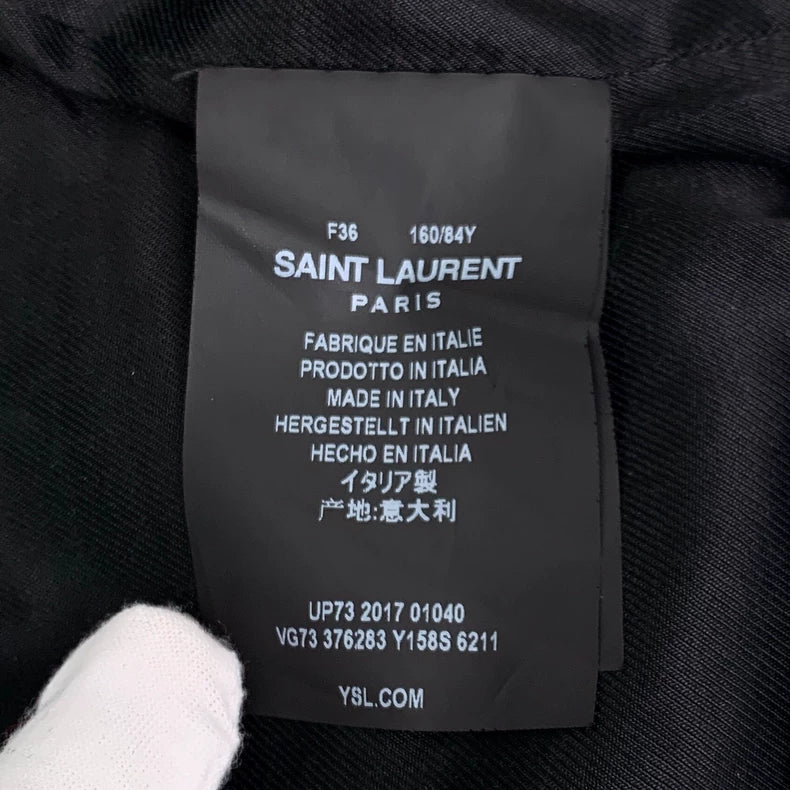 Saint Laurent Red Black Baseball Jacket