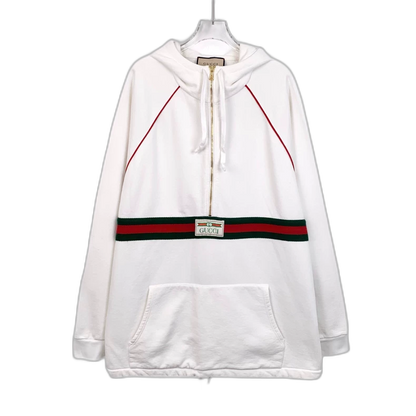 Gucci White Hooded Sweatshirt with Drawstring