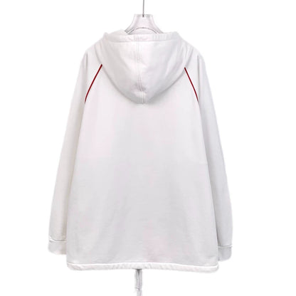Gucci White Hooded Sweatshirt with Drawstring