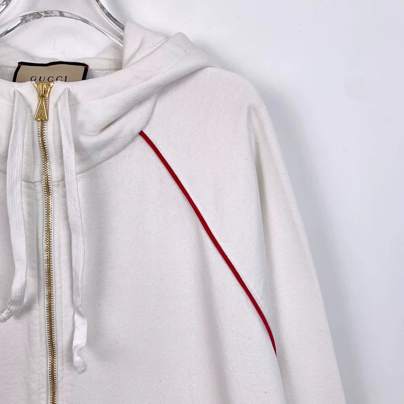 Gucci White Hooded Sweatshirt with Drawstring