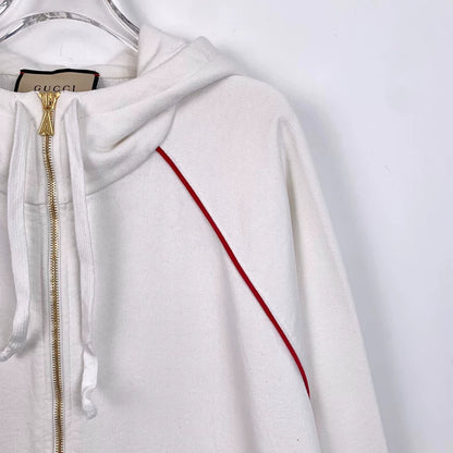 Gucci White Hooded Sweatshirt with Drawstring