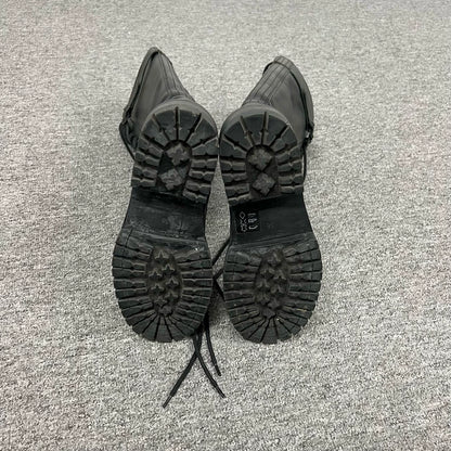 Black High-Top Lace-Up Boots