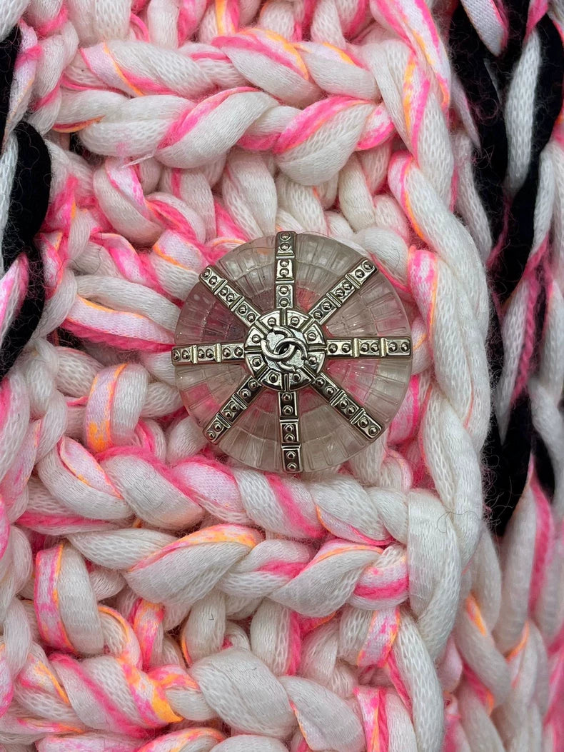 Chanel Pink Boucle Knit Cardigan