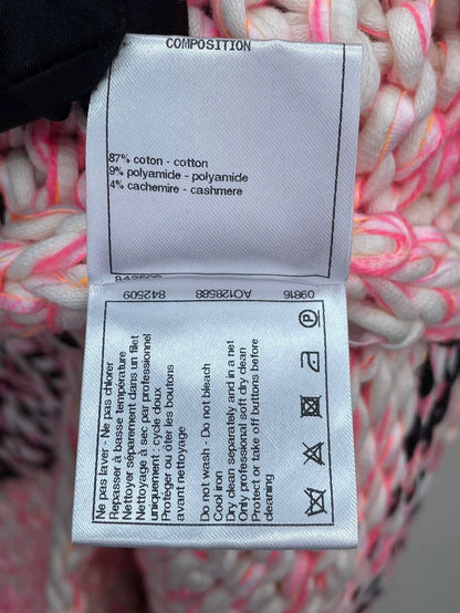 Chanel Pink Boucle Knit Cardigan
